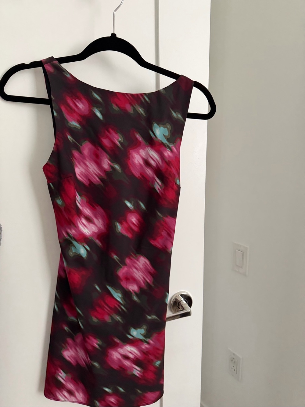 Abercrombie & Fitch Black Midi Dress with Pink Floral Print